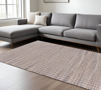 5' X 8' Brown and Beige Toned Jute Area Rug