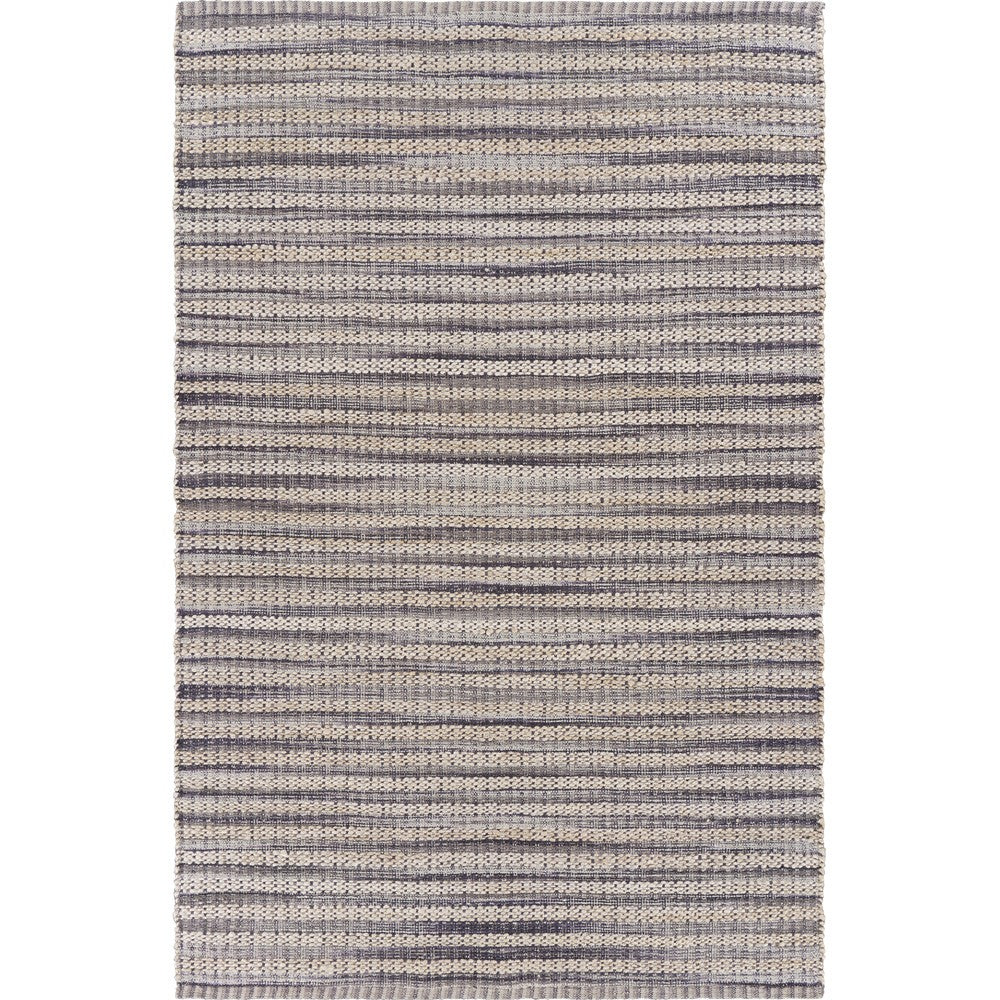 8' X 10' Brown and Gray Striped Area Rug