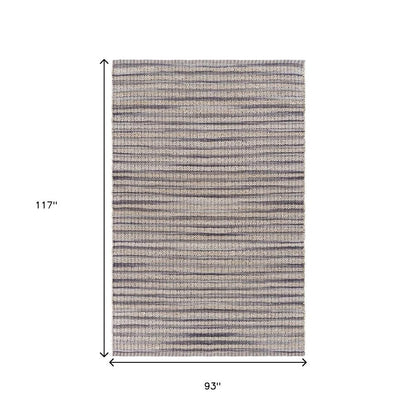 8' X 10' Brown and Gray Striped Area Rug
