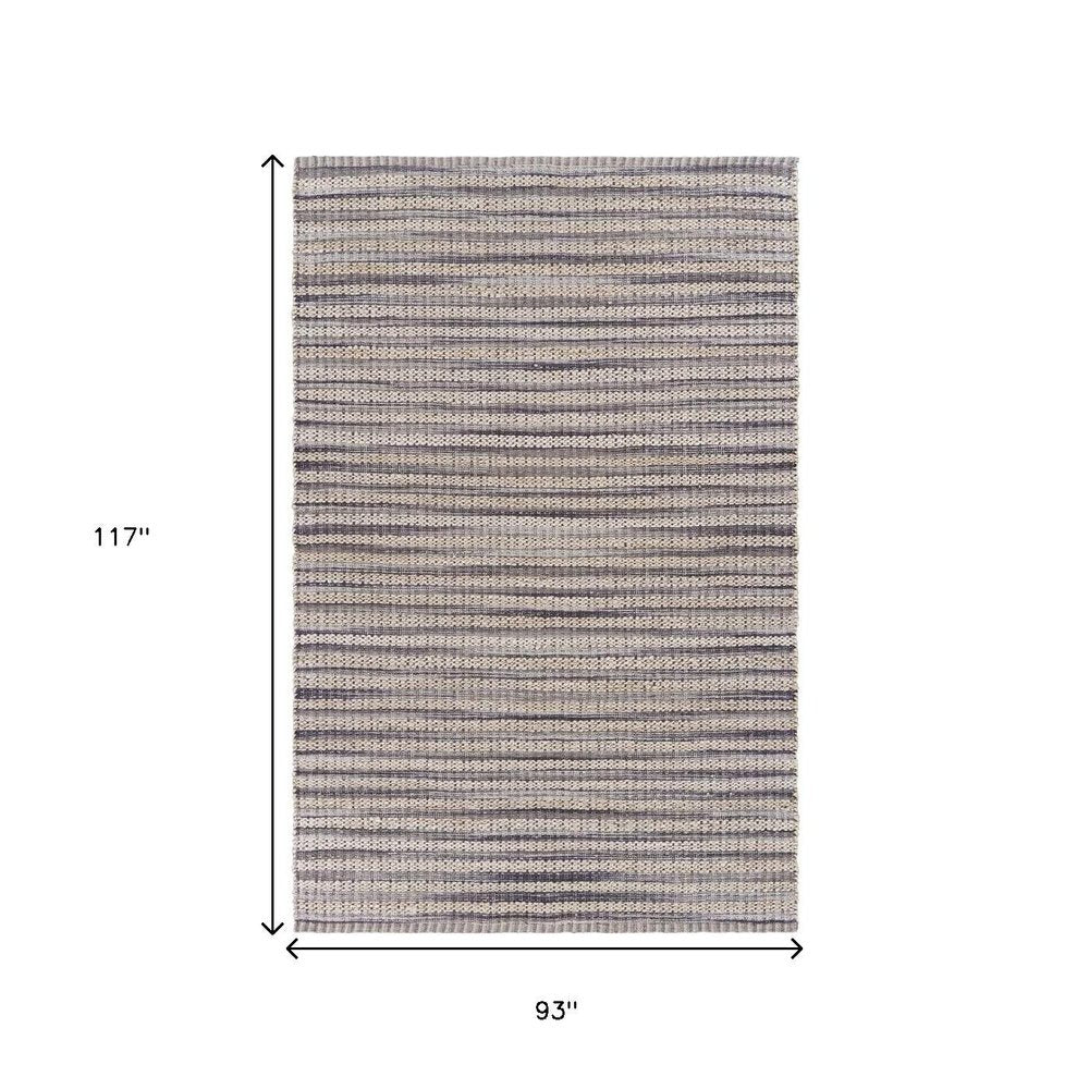 8' X 10' Brown and Gray Striped Area Rug
