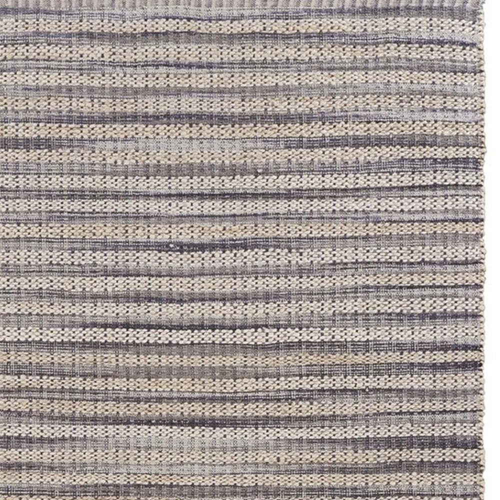 8' X 10' Brown and Gray Striped Area Rug