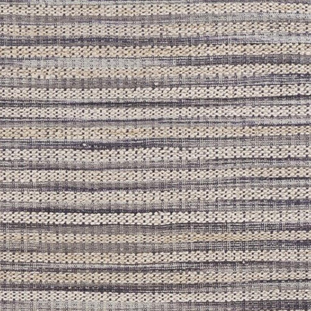 8' X 10' Brown and Gray Striped Area Rug