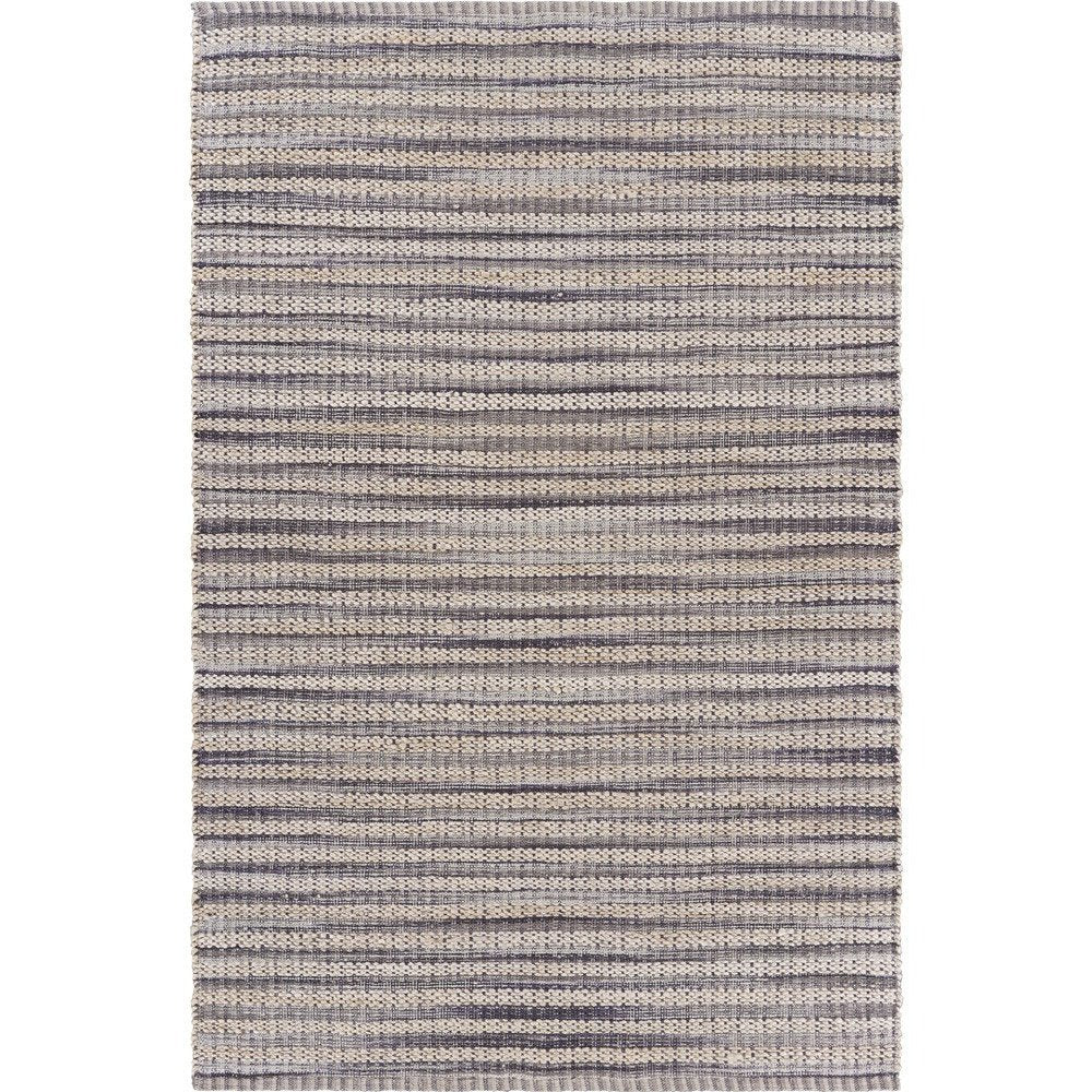 8' X 10' Brown and Gray Striped Area Rug