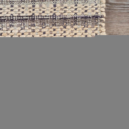 8' X 10' Brown and Gray Striped Area Rug