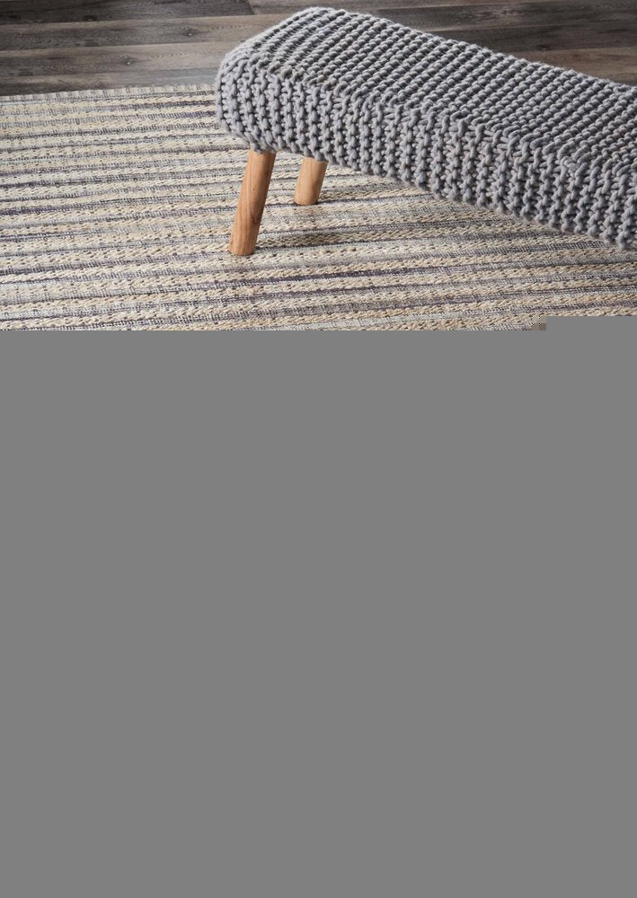 8' X 10' Brown and Gray Striped Area Rug