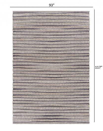 8' X 10' Brown and Gray Striped Area Rug