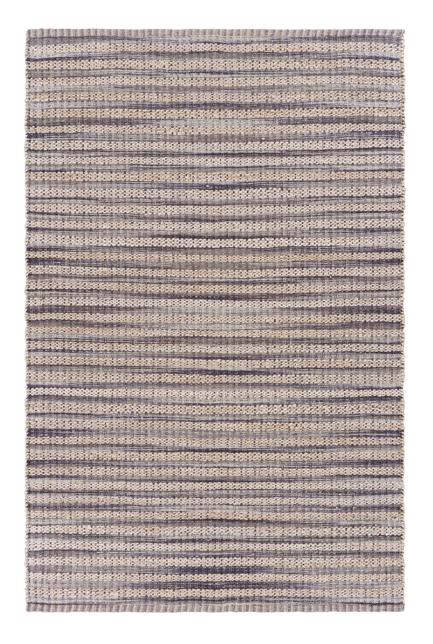 8' X 10' Brown and Gray Striped Area Rug