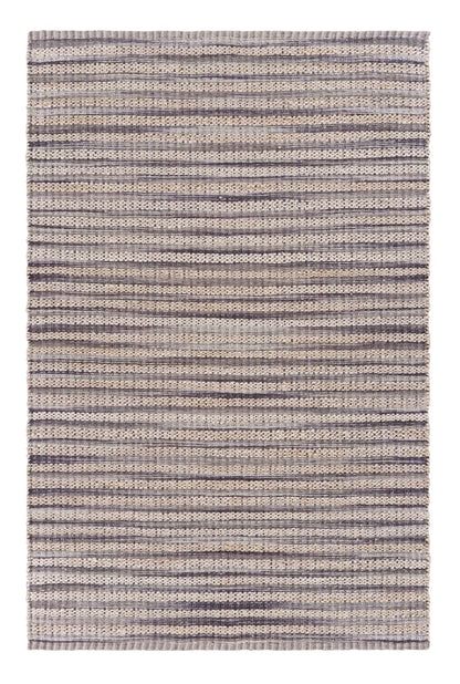 8' X 10' Brown and Gray Striped Area Rug