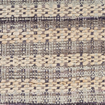 8' X 10' Brown and Gray Striped Area Rug