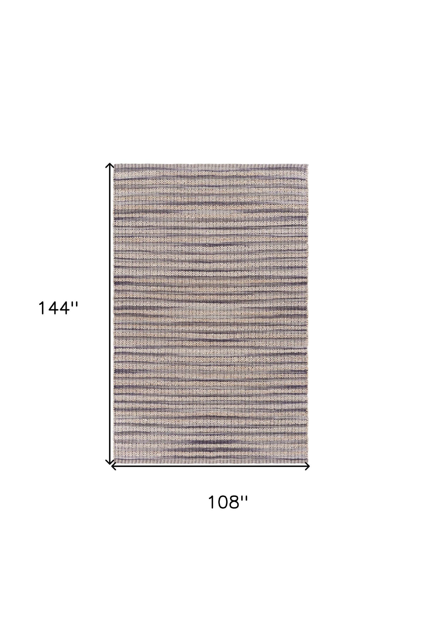 8' X 10' Brown and Gray Striped Area Rug