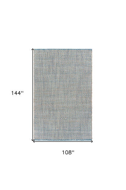 8' X 10' Blue and Beige Toned Area Rug