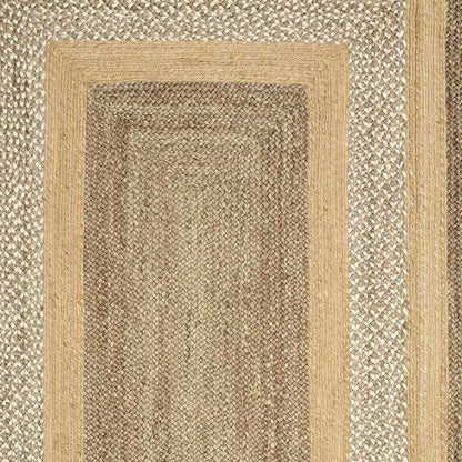 4' X 6' Tan and Beige Bordered Area Rug