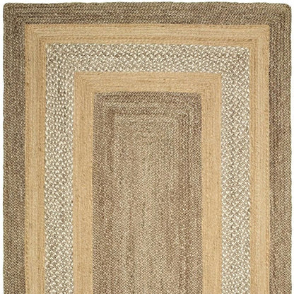 8' X 10' Tan Jute Hand Braided Area Rug