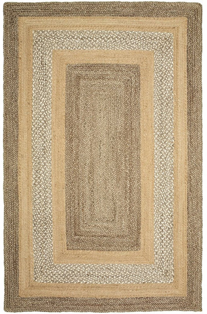 8' X 10' Tan Jute Hand Braided Area Rug