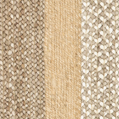 5' X 8' Tan Hand Braided Area Rug