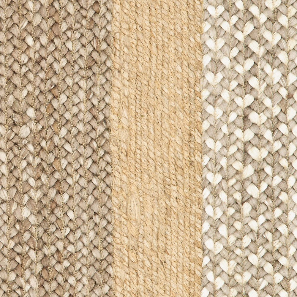 8' X 10' Tan Jute Hand Braided Area Rug