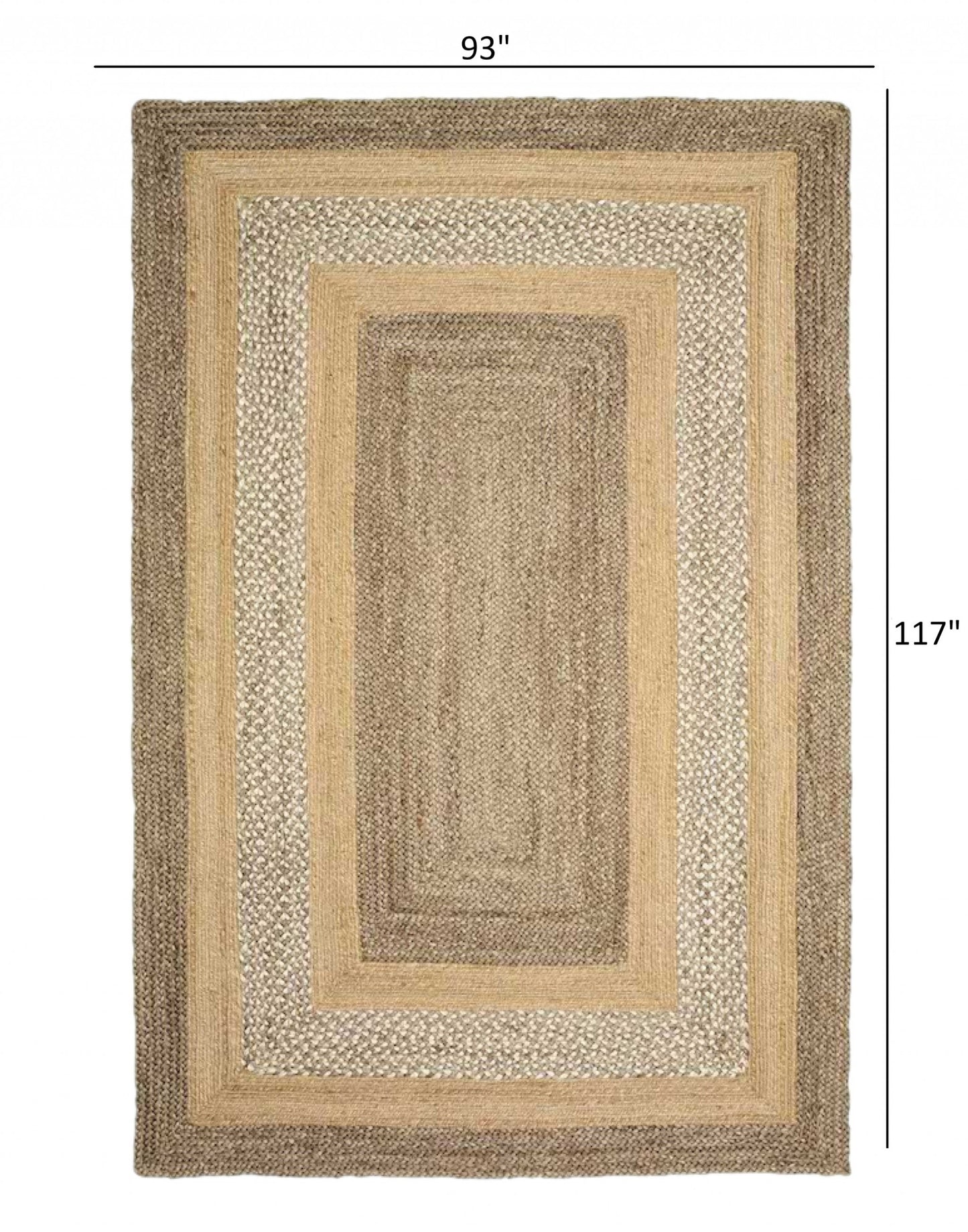 5' X 8' Tan Hand Braided Area Rug