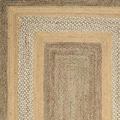 4' X 6' Tan and Beige Bordered Area Rug