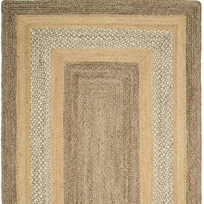 4' X 6' Tan and Beige Bordered Area Rug