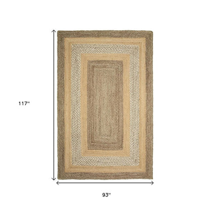 4' X 6' Tan and Beige Bordered Area Rug