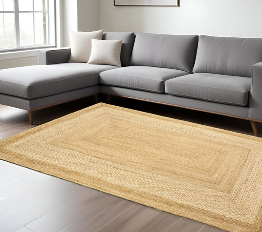 4' X 6' Classic Tan Bordered Area Rug