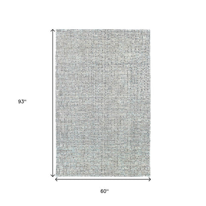 5' X 8' Ivory Wool Hand Loomed Area Rug