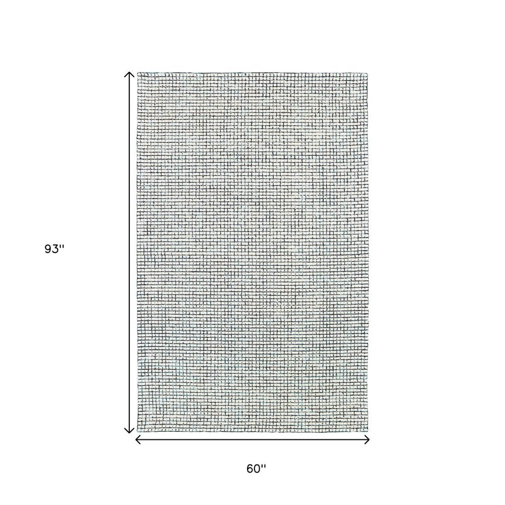 5' X 8' Ivory Wool Hand Loomed Area Rug