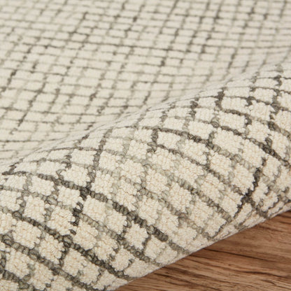 5' X 8' Ivory Wool Hand Loomed Area Rug