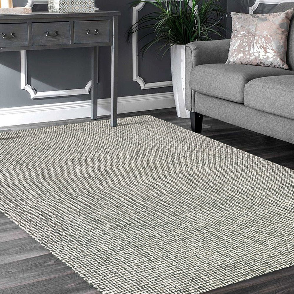 9' X 12' Gray Interwoven Maze Area Rug