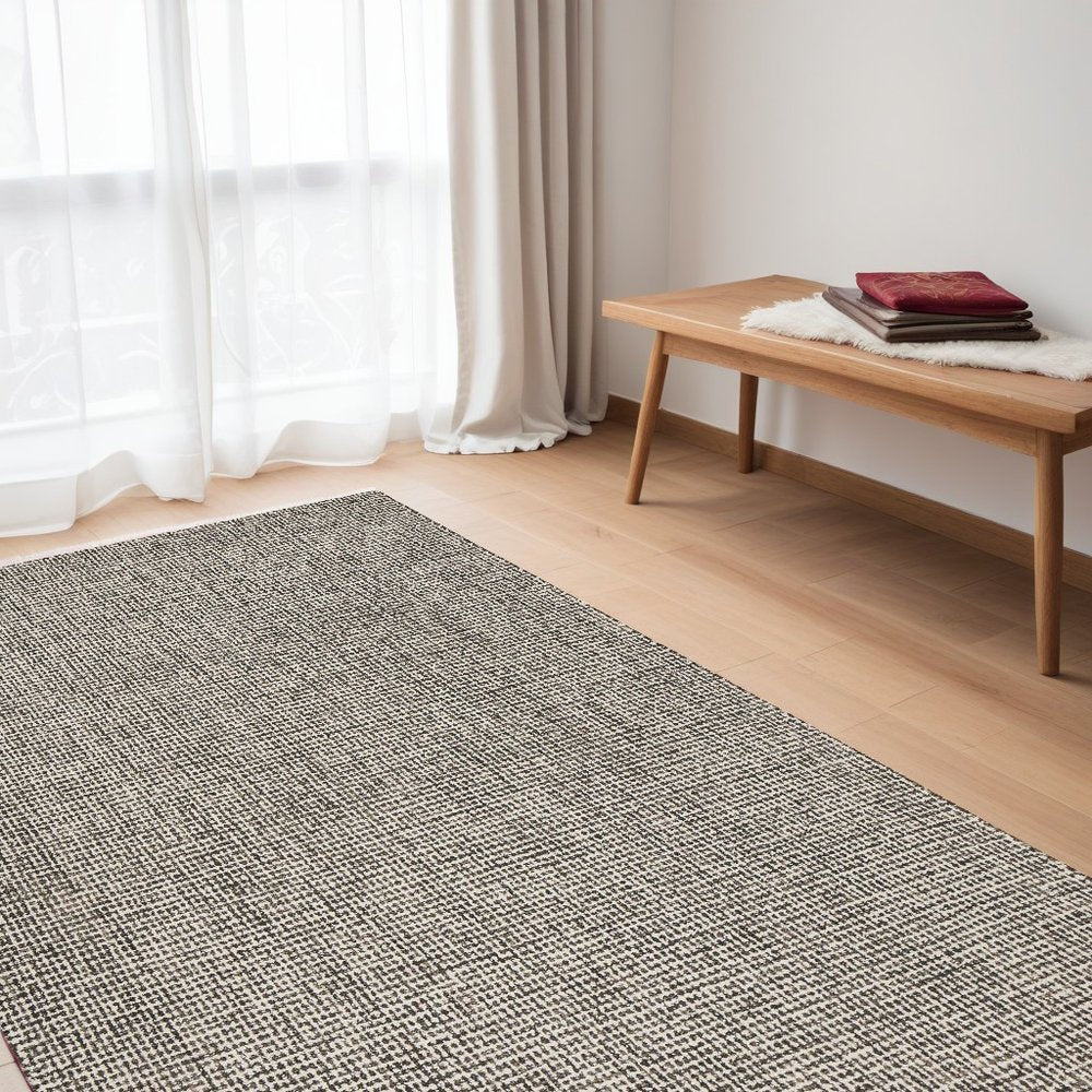 9' X 12' Gray Interwoven Maze Area Rug