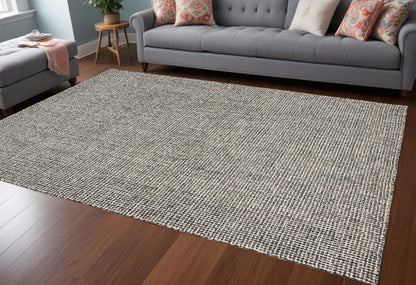 9' X 12' Gray Interwoven Maze Area Rug