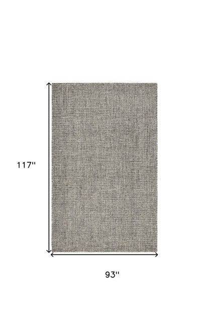 8' X 10' Gray Wool Handmade Area Rug
