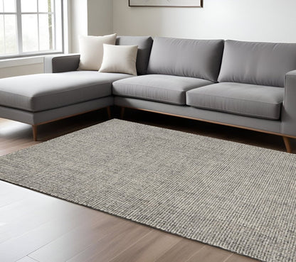9' X 12' Gray Interwoven Maze Area Rug