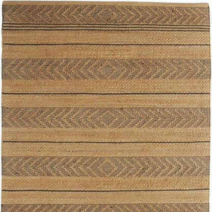 8' X 10' Tan and Gray Bohemian Striped Area Rug
