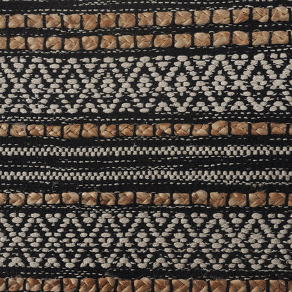 8' X 10' Black and Tan Decorative Striped Area Rug