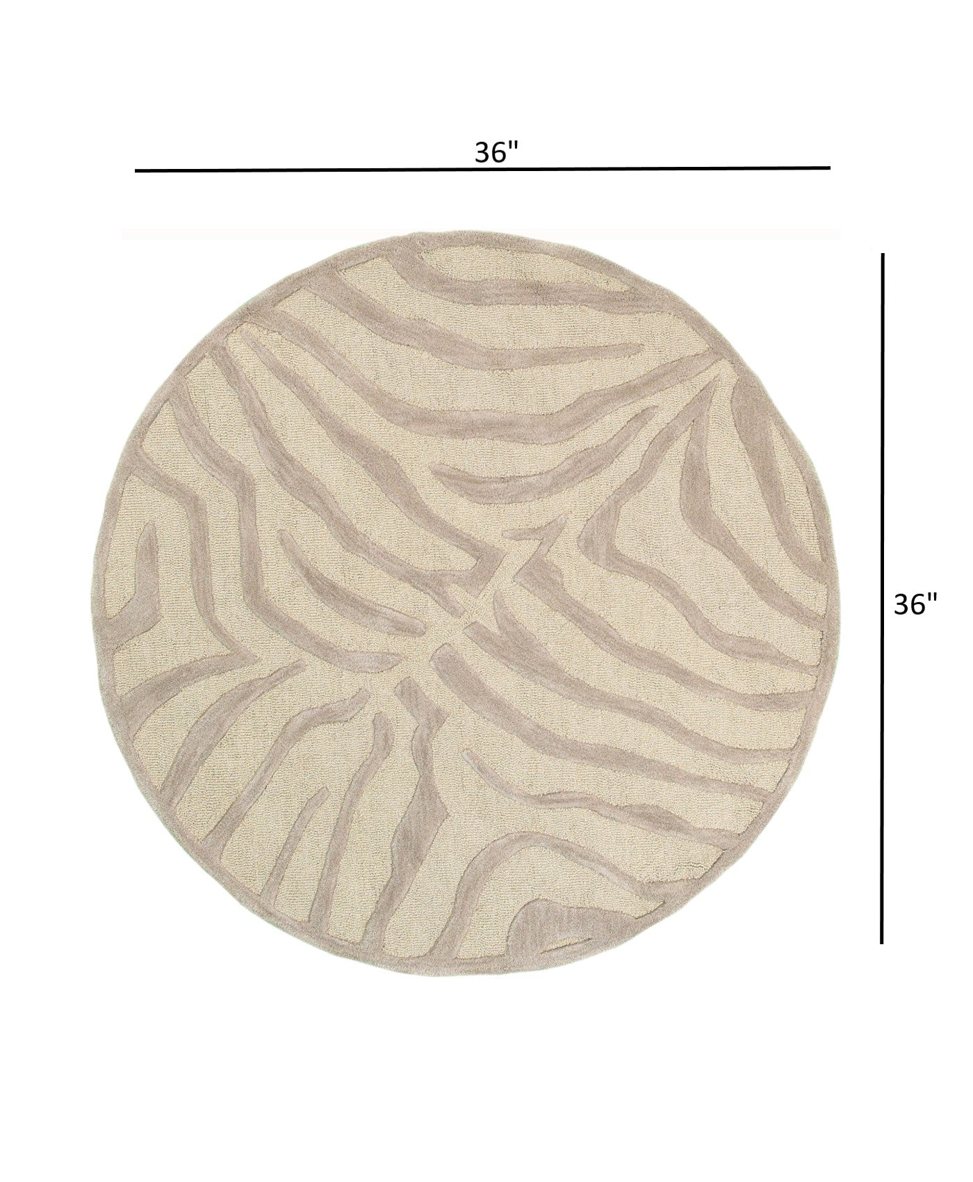 5’ x 8' Taupe Zebra Pattern Area Rug