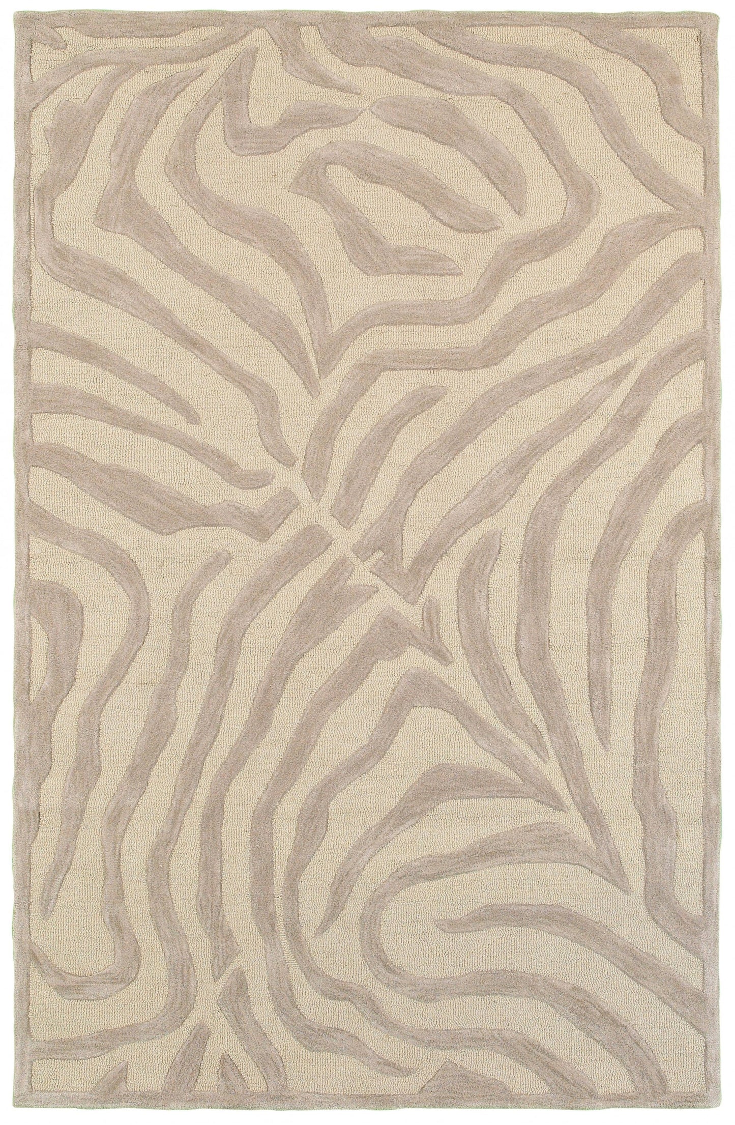 5’ x 8' Taupe Zebra Pattern Area Rug