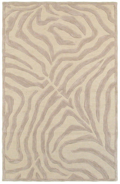 5’ x 8' Taupe Zebra Pattern Area Rug