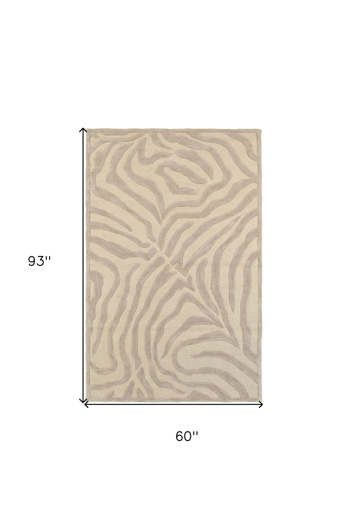 5’ x 8' Taupe Zebra Pattern Area Rug