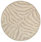 8’ Round Taupe Zebra Pattern Area Rug