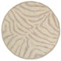 8’ Round Taupe Zebra Pattern Area Rug