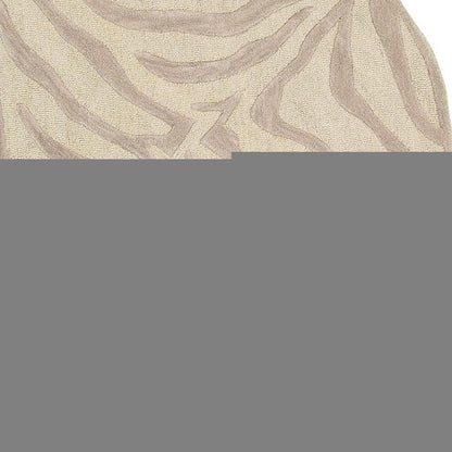 8’ Round Taupe Zebra Pattern Area Rug