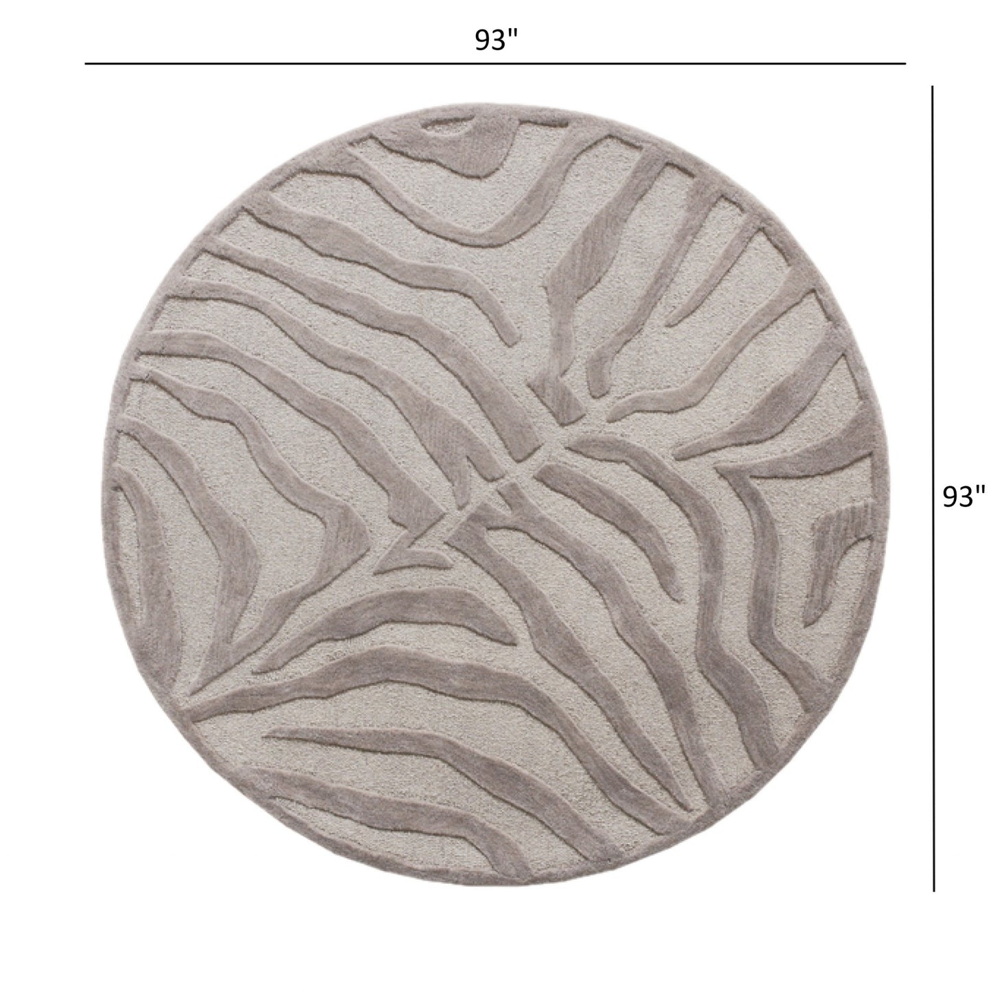 5’ x 8' Taupe Zebra Pattern Area Rug