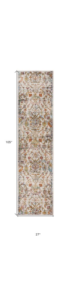 4' X 6' Beige Abstract Garden Area Rug