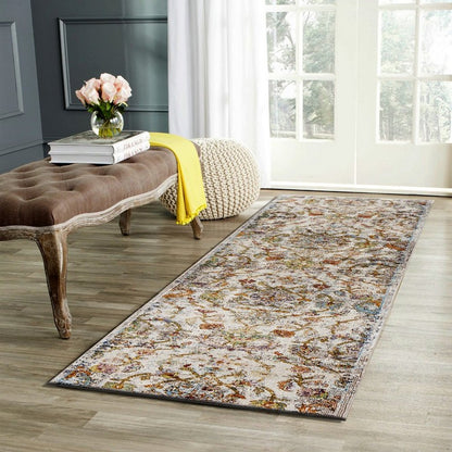 4' X 6' Beige Abstract Garden Area Rug
