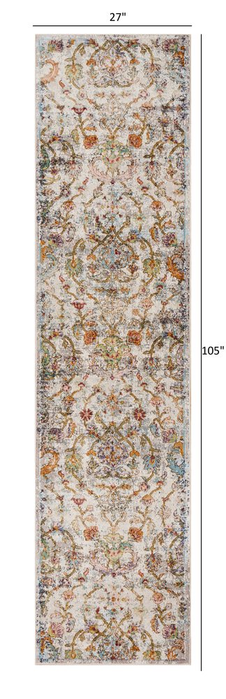4' X 6' Beige Abstract Garden Area Rug
