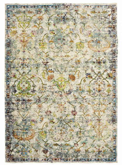 9' X 12' Beige Abstract Garden Area Rug