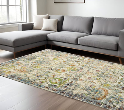 9' X 12' Beige Abstract Garden Area Rug