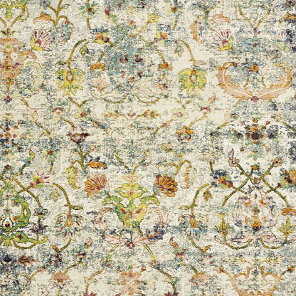 5' X 8' Beige and Ivory Area Rug