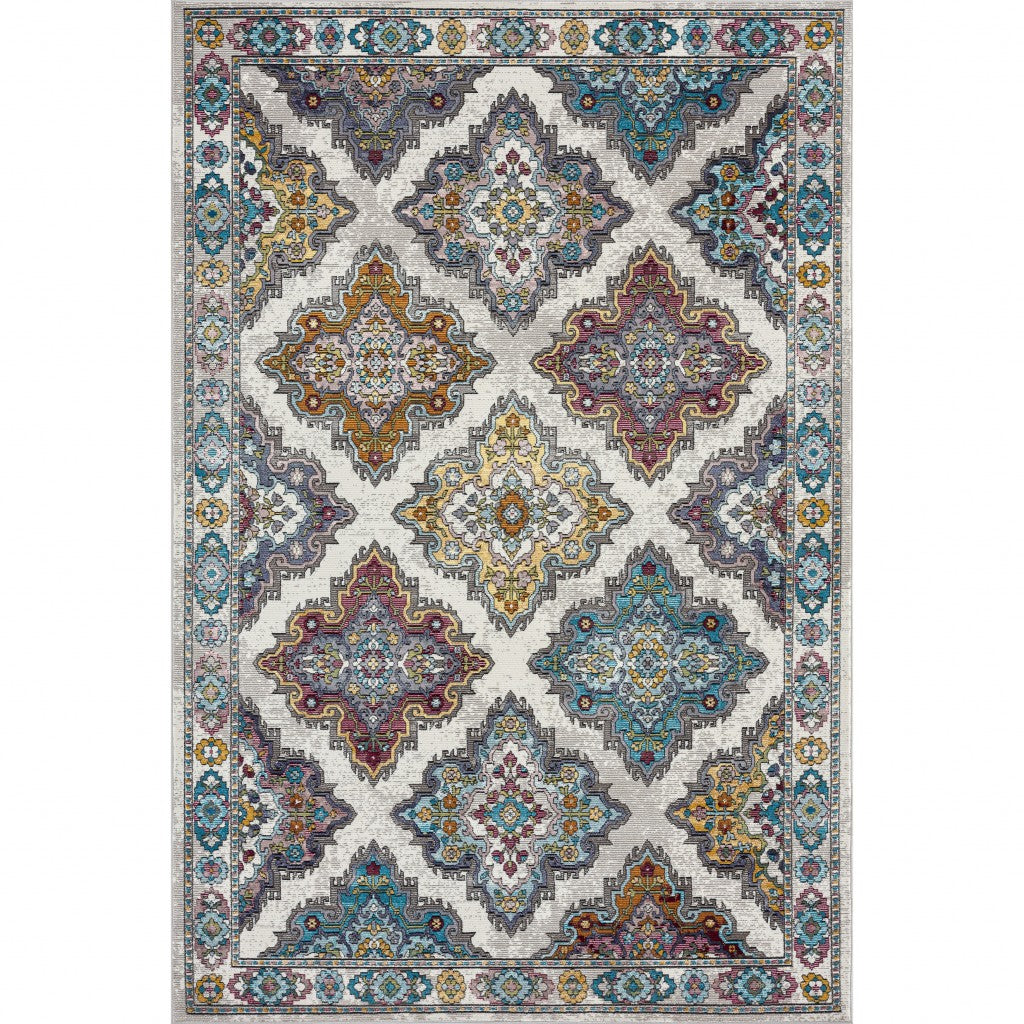 5' X 8' Blue Traditional Floral Motifs Area Rug